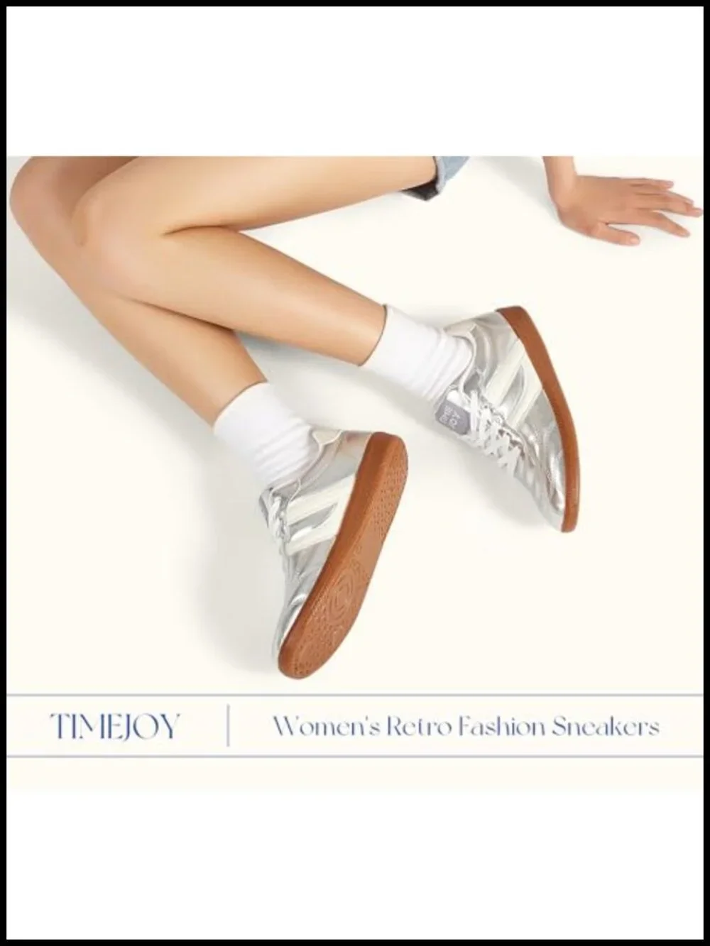 Vintage Retro Fashion Sneakers Leather & Gum Sole Non-Slip Cushion for Casual
